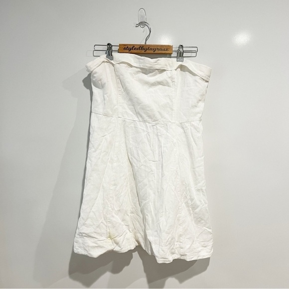 Abercrombie & Fitch White Strapless Linen Blend Mini Dress - Picture 3 of 11